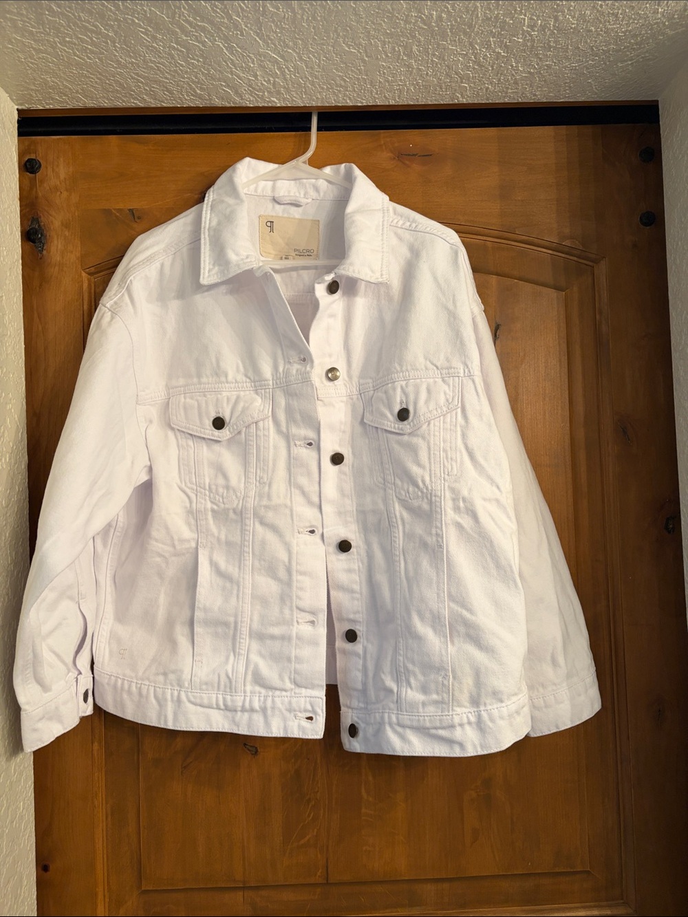 Pilcro White Denim Trucker Jacket